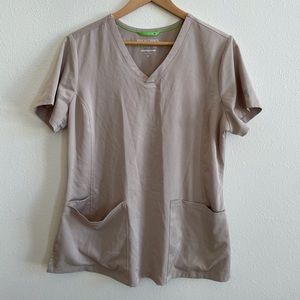 Healing hands khaki scrub top